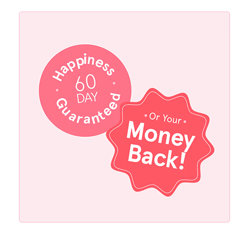 60 day happiness guaranteed or your money back!